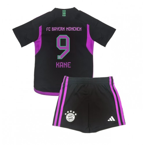 Otroški Nogometni dresi Bayern Munich Harry Kane #9 Gostujoči 2023-24 Kratek Rokav (+ Kratke hlače)